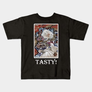 Alice Ferret - Tasty Quote - White Outlined Version Kids T-Shirt